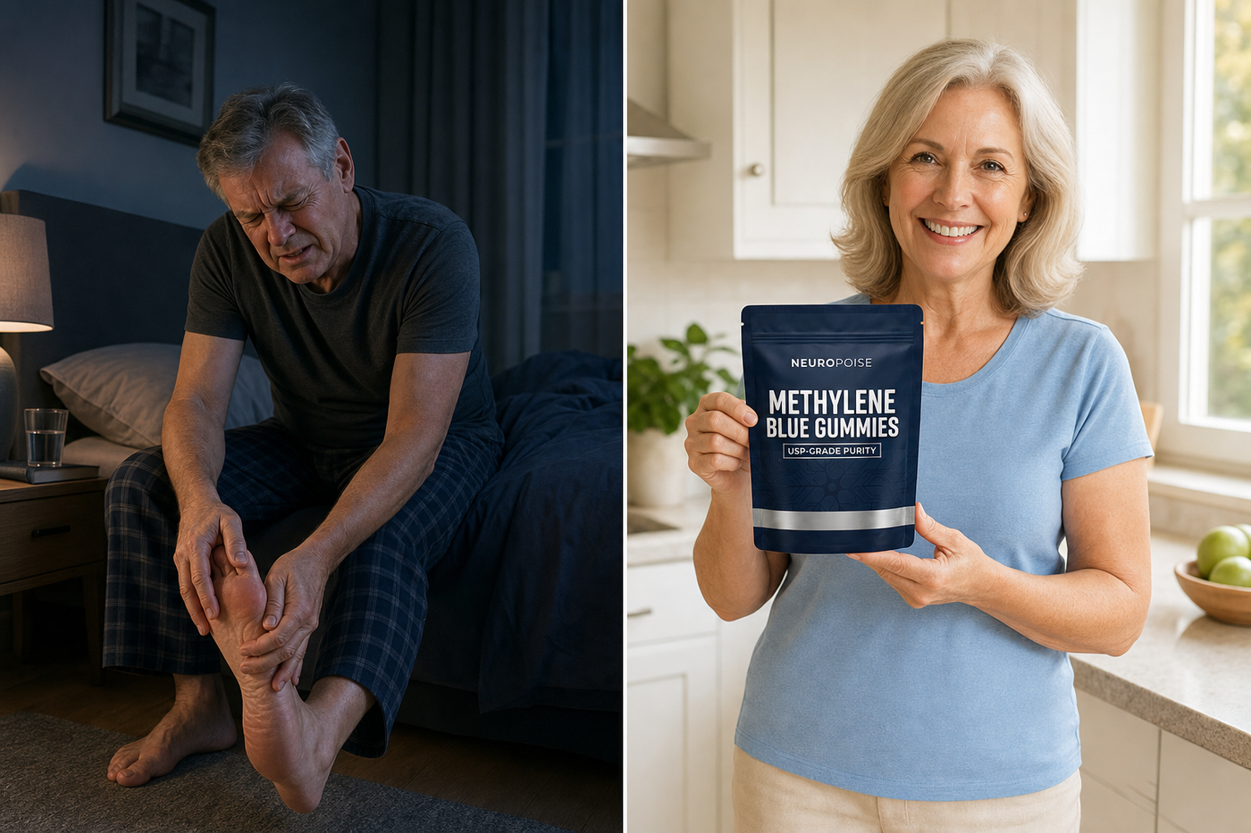 Nerve discomfort at night compared with daily comfort with Neuropoise
