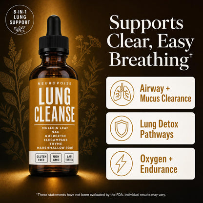 Neuropoise Lung Cleanse — 8-in-1 mullein + NAC lung support drops